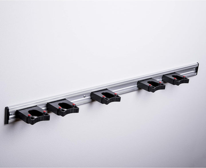 Wandhalterung für Besenstiele schwarz, 5-fach (90 cm)