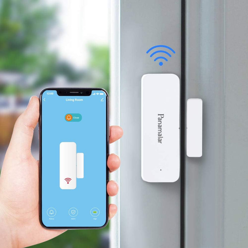 PANAMALAR Wireless Türfenstersensor,Niedriger Energie Tür&Fensteralarm kompatibel mit Alexa/Google-A