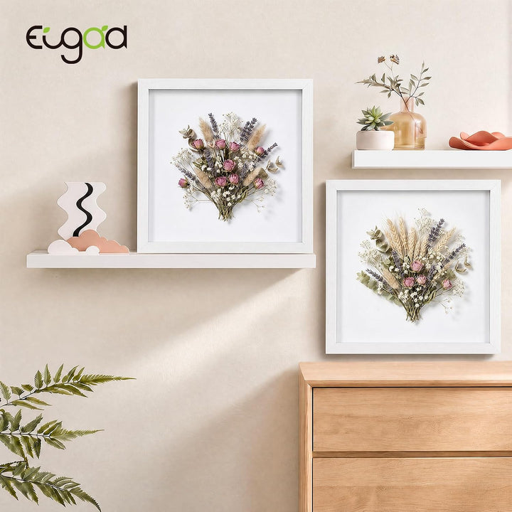 EUGAD 3D Bilderrahmen zum Befüllen, Bilderrahmen 40x40 cm, Objektrahmen, Tiefer Rahmen für Objekte b