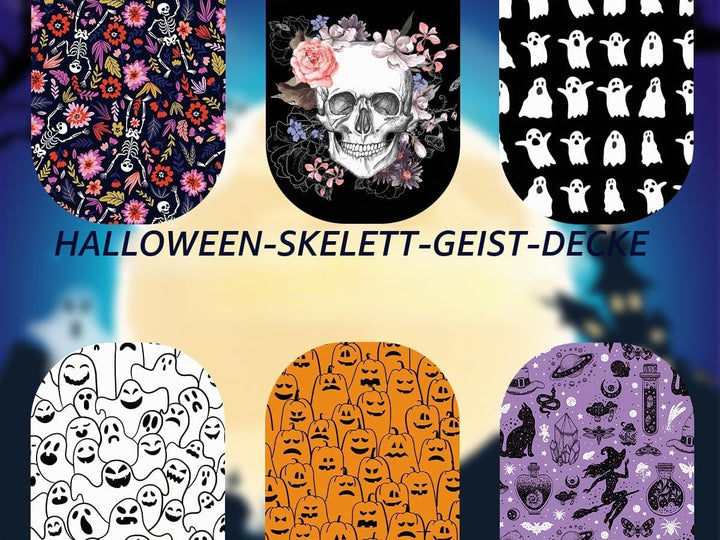 Halloween Decke Kuscheldecken Skelett Totenkopf Wohndecken Dicke Decke Winter warm Sofadecken Decke