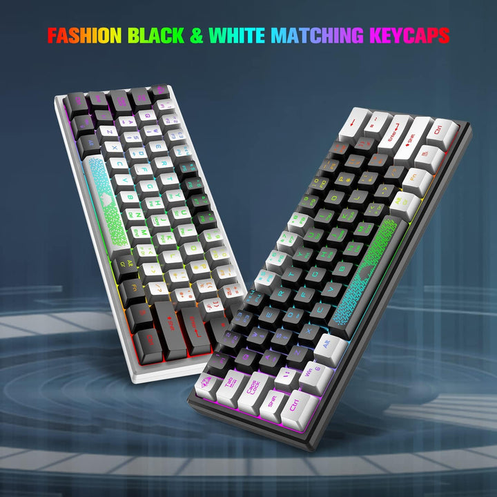 Mini 60% Gaming-Tastatur, Membran Game Keyboard mit Halbmechanisch Tasten, Optical RGB-Chroma-Backli