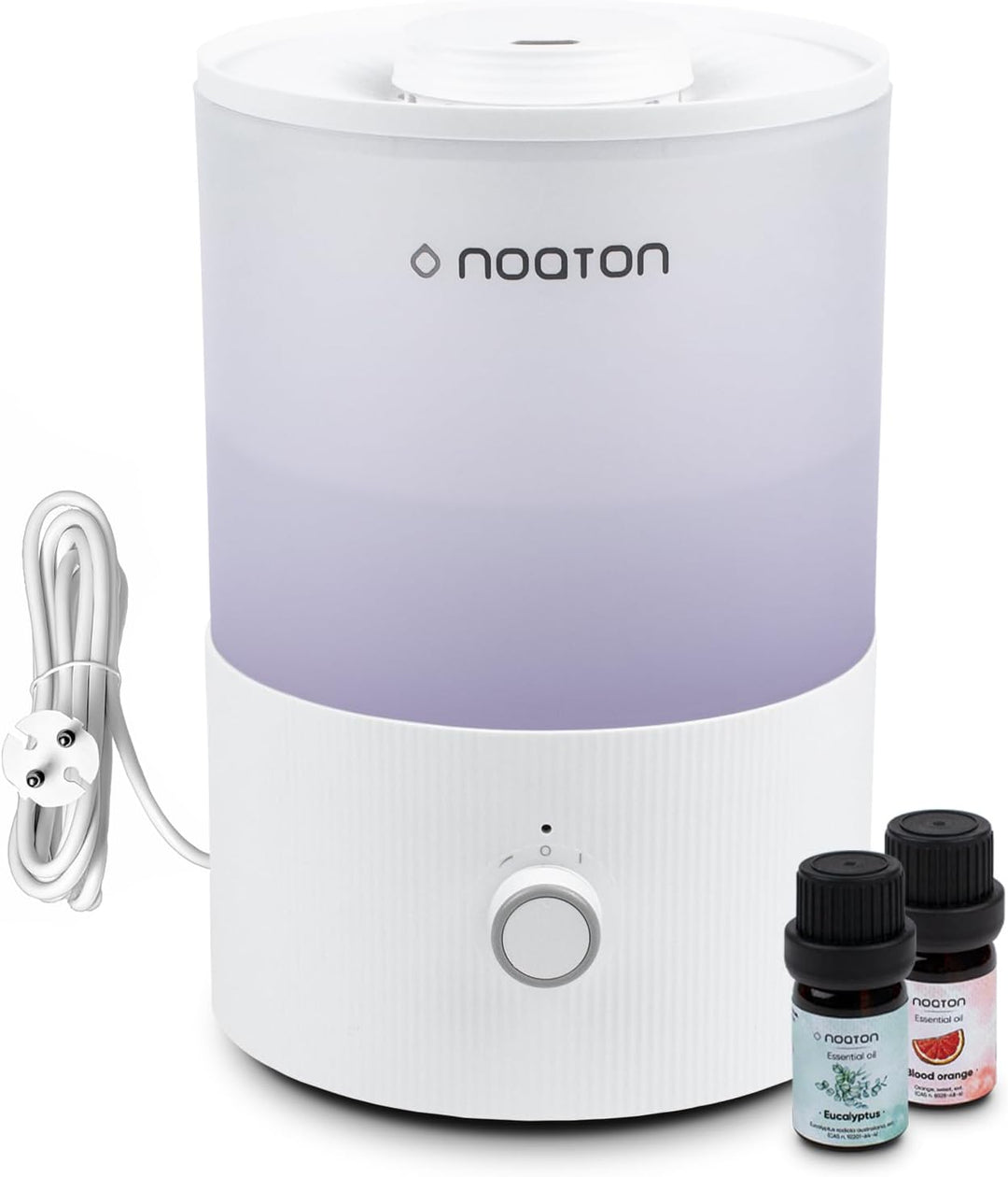 Noaton Essential Luftbefeuchter, 2 ätherische Öle inklusive, 3,3L Top-fill, 33H Laufzeit, 7-Farben-N