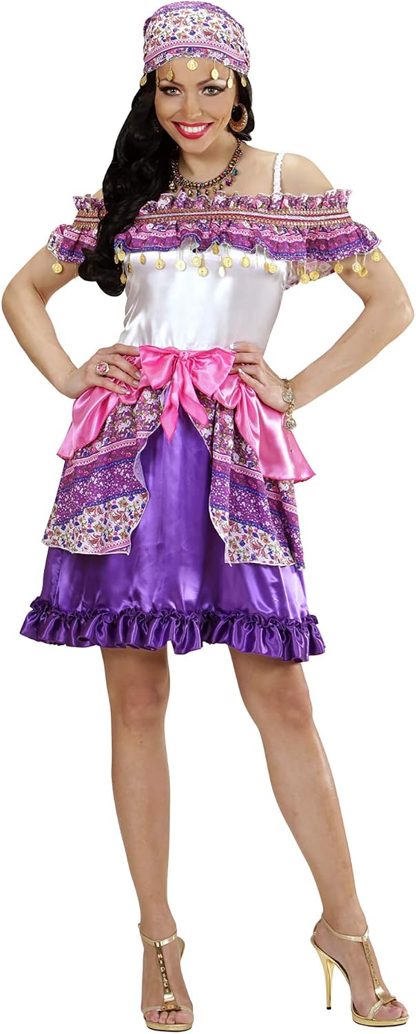 W WIDMANN MILANO Party Fashion - Kostüm Wahrsagerin, Kleid und Kopftuch, für Karneval, S