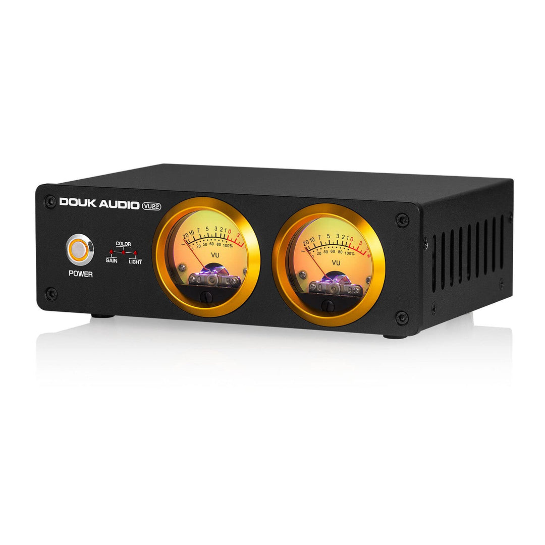 Douk Audio VU22 Duales analoges VU Meter Display DB Panel Musikspektrum MIC und LINE Schallpegelmess