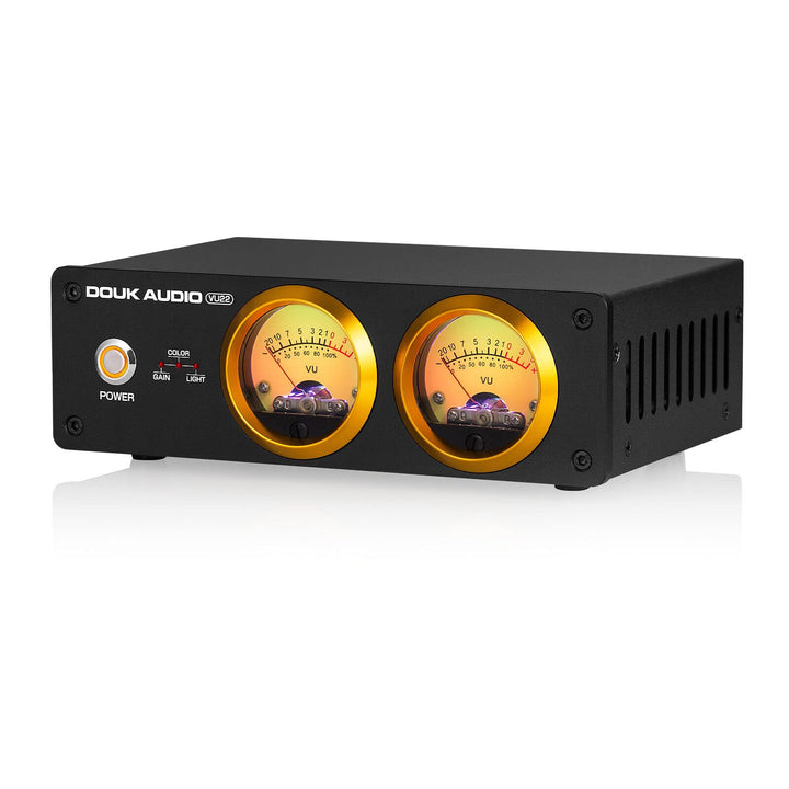 Douk Audio VU22 Duales analoges VU Meter Display DB Panel Musikspektrum MIC und LINE Schallpegelmess