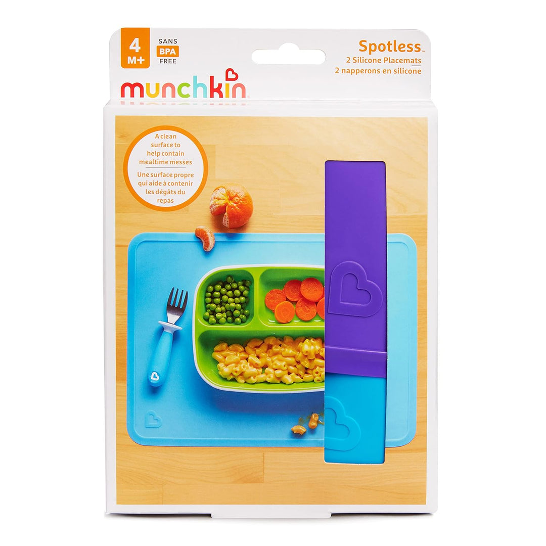 Munchkin Silikon-Tischsets für Kinder, 2er-Pack, blau/lila