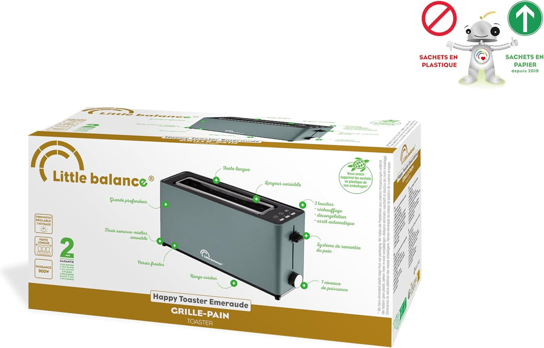 LITTLE BALANCE 8830 Happy Toast, Toaster, 1 langer Schlitz, 1 Baguettescheibe, Thermostat mit 7 Posi