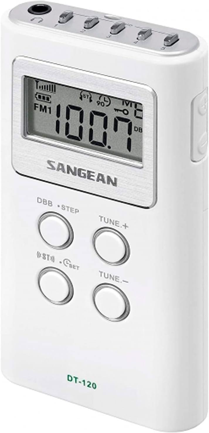Sangean DT-120 Tragbares radio, Tischenradio, digitales Taschenradio - Weiss, Weiss