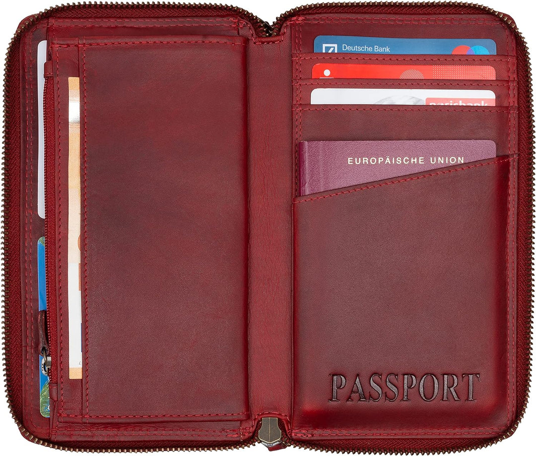 Hill Burry Leder Handy Portemonnaie I Geldbörse | Umhängetasche | Handy-Wallet aus hochwertigem natu