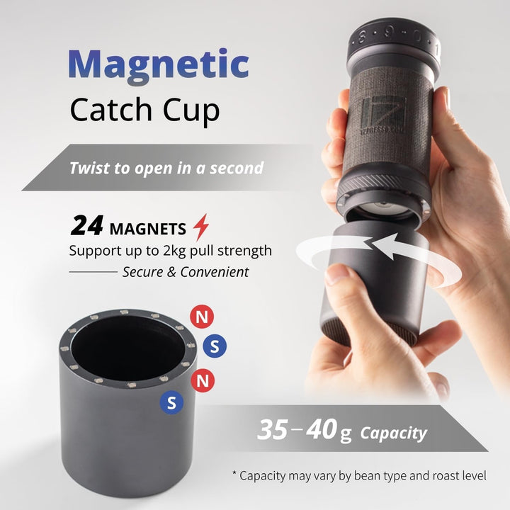 1Zpresso K-Ultra Manuelle Kaffeemühle Eisengrau mit konischen Mahlwerk aus Edelstahl, Intuitive nume