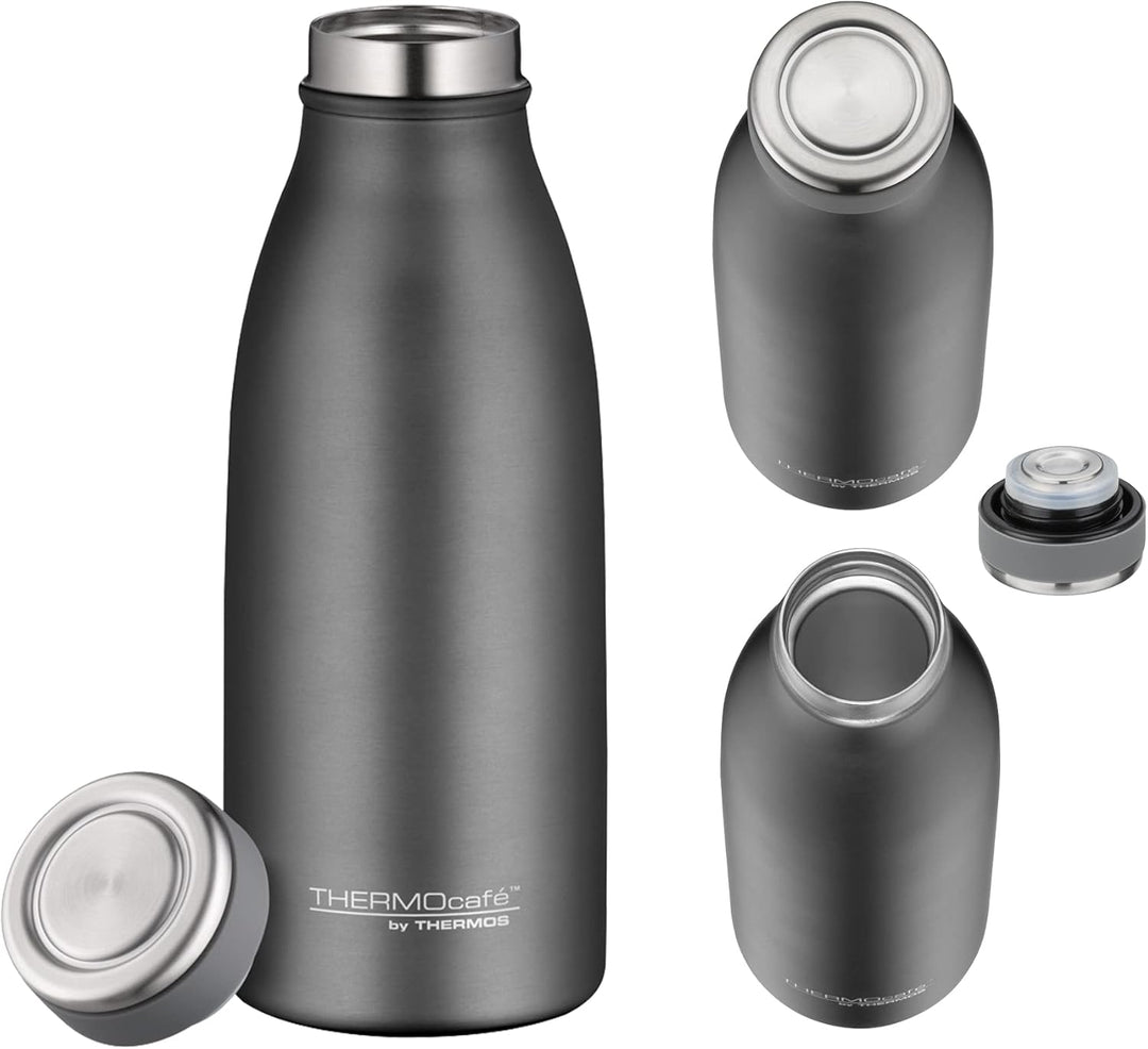 THERMOcafé by THERMOS TC BOTTLE stone grey mat 0,35l, Isolierflasche aus Edelstahl, kohlensäurefest,