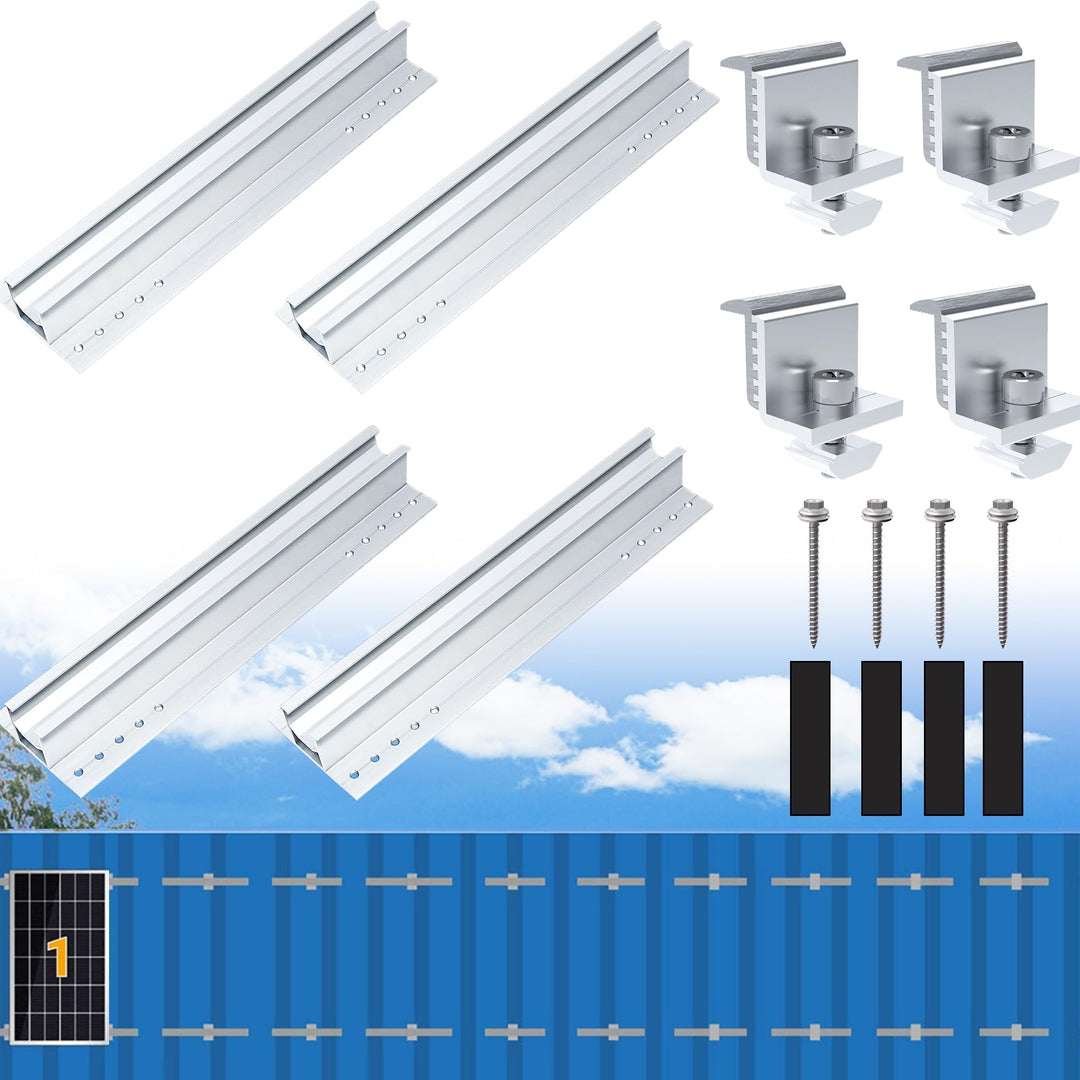 Warmfay Photovoltaik Halterung Befestigungssystem, Dachhalterungen Solarmodule Aluprofil 300MM Monta