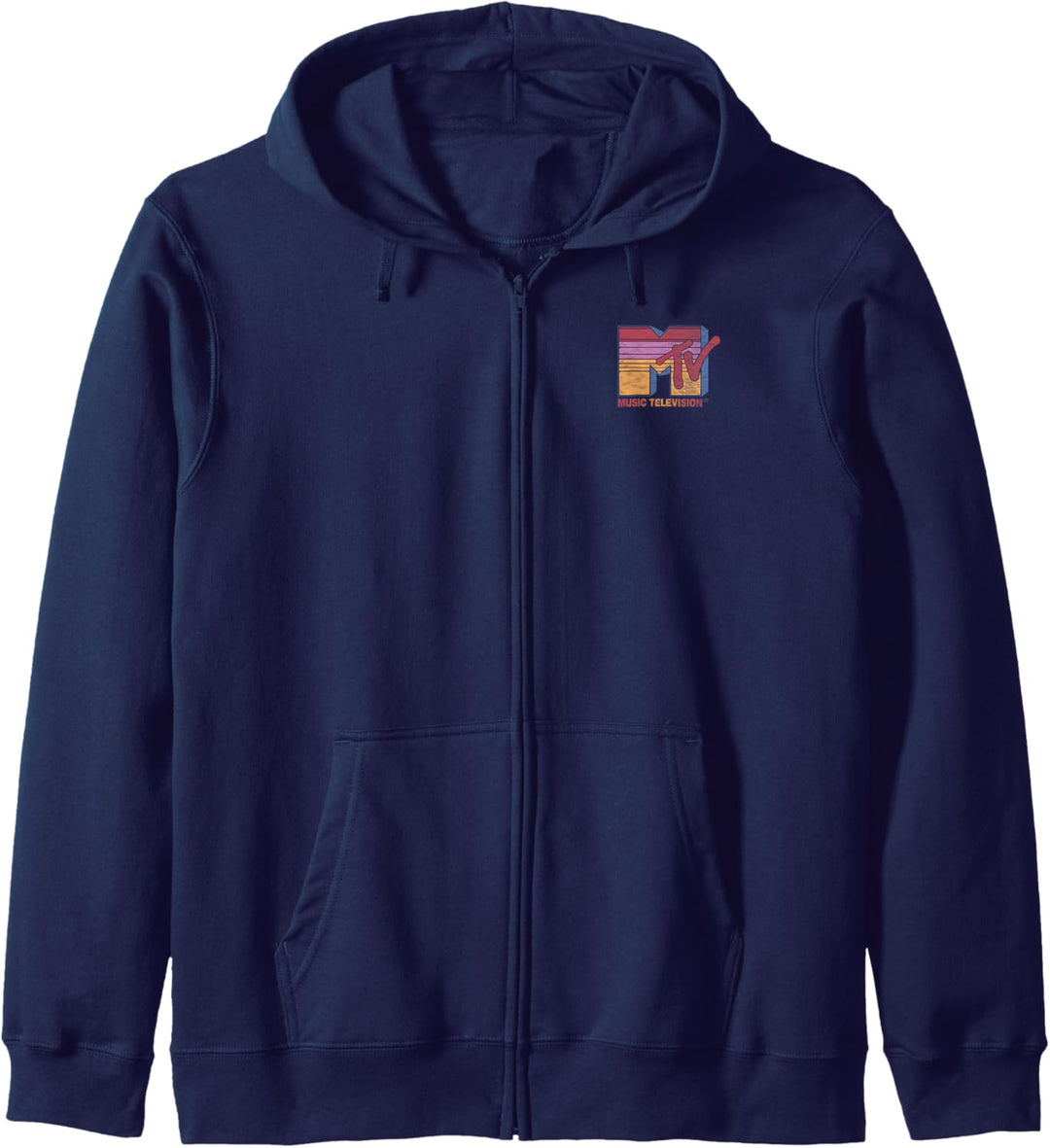 MTV Orange Pink & Red Retro Stripes Logo Kapuzenjacke