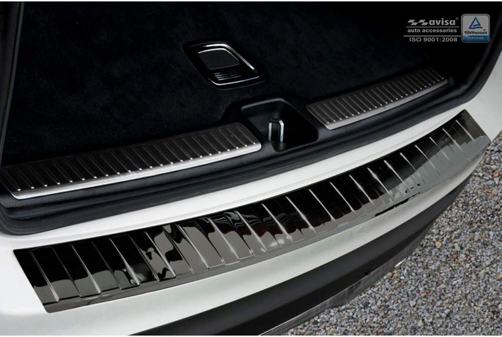 Avisa 2/51021 Spiegelschwarz Edelstahl Heckstossstangenschutz kompatibel mit Mercedes GLC 2015-2019