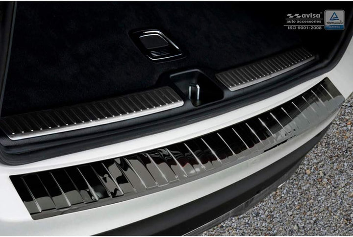 Avisa 2/51021 Spiegelschwarz Edelstahl Heckstossstangenschutz kompatibel mit Mercedes GLC 2015-2019