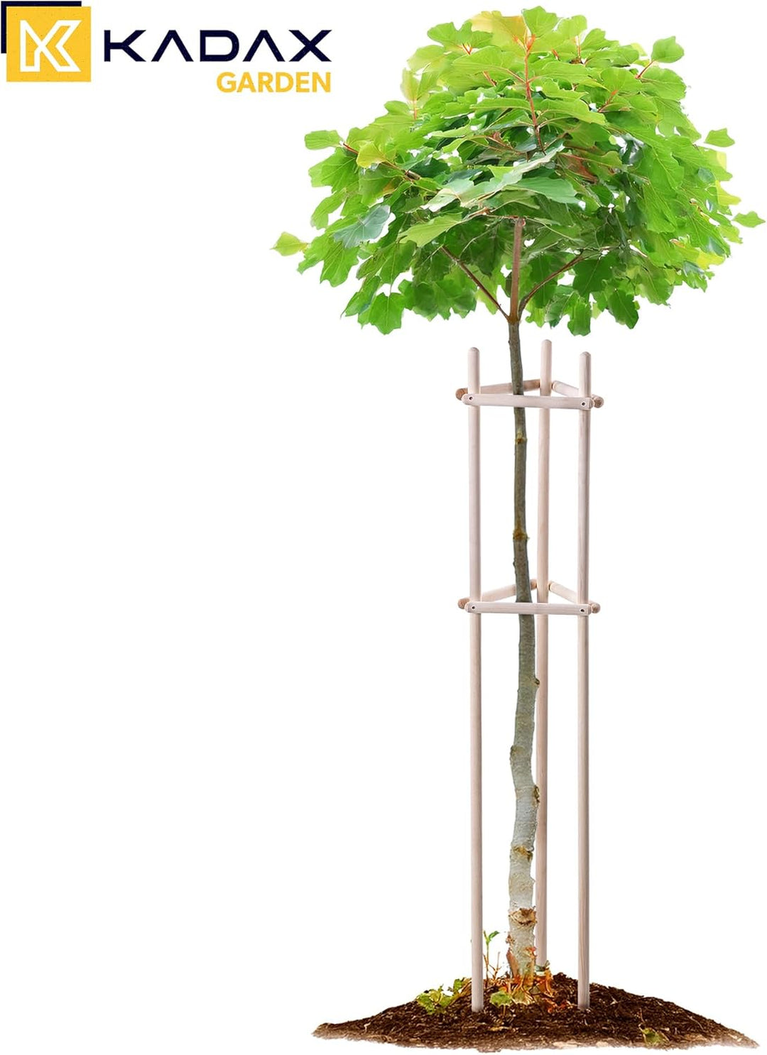 KADAX Baumstütze 170 cm aus robustem Holz, Baumpfahl zur sicheren Fixierung junger Bäume & Sträucher