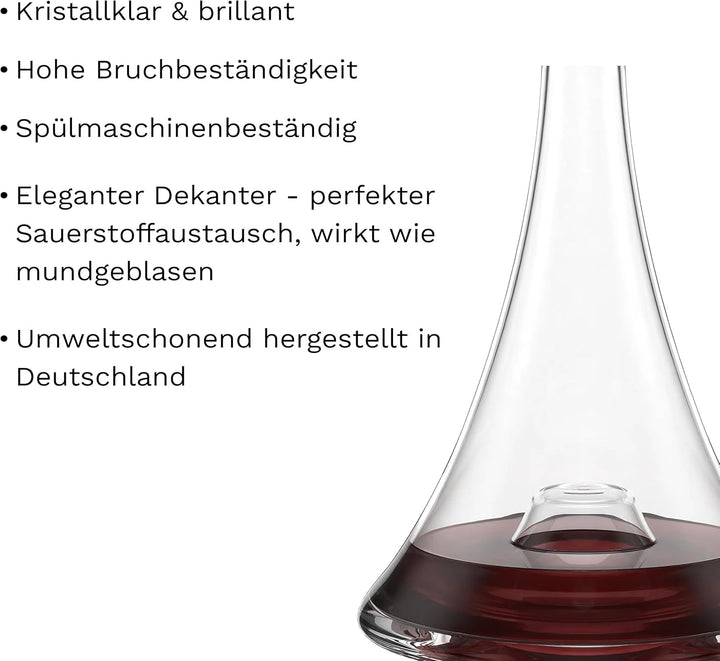 Stölzle Lausitz Dekanter Erebus Vulkanos 1,5 l – Eleganter Rotwein Dekantierer für optimale Aromenen