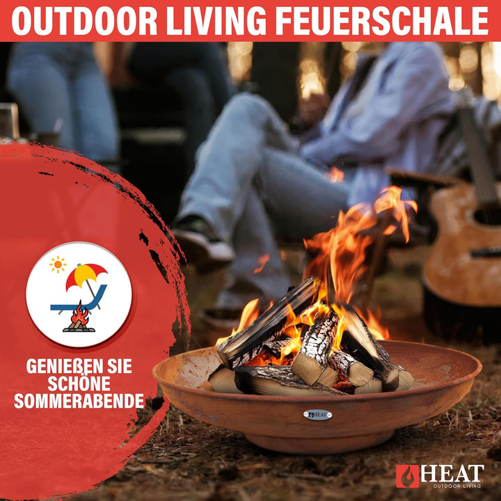Feuerschale Ø90cm Rost - BBQ Feuerschalen für den Garten - Feuerstelle Outdoor &amp; Feuertonne - Terras