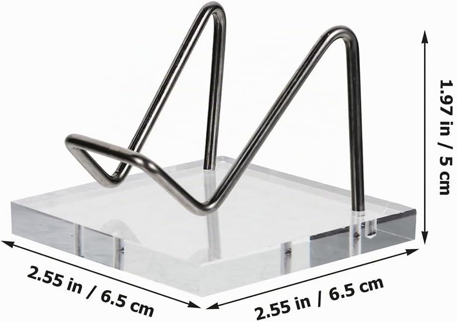 ABOOFAN 2 Stück Mineralienständer aus Metall mit Acrylsockel - Kleiner Präsentationsständer für Kris