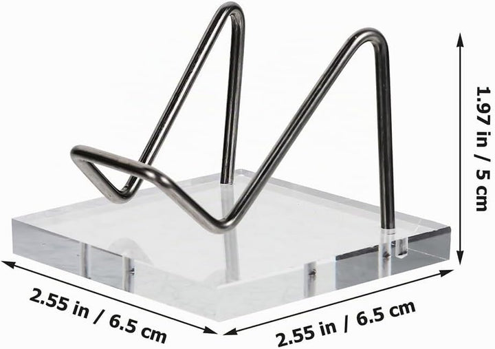 ABOOFAN 2 Stück Mineralienständer aus Metall mit Acrylsockel - Kleiner Präsentationsständer für Kris