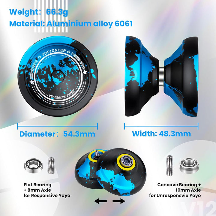 MAGICYOYO JoJo V12 Reaktionsfähiges JoJo für Kinder von 8-12 Jahren oder mehr, Finger Spin Yoyo Tric