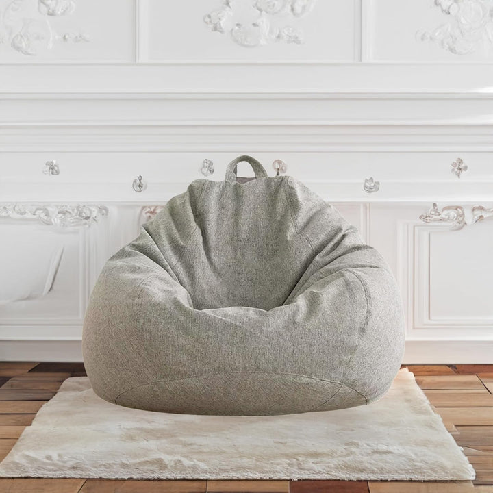 AD.CON Sitzsack mit ECO Füllung Puff Relax-Sessel Sitzkissen Bodenkissen Bean Bag 70x80x50 Hellgrau