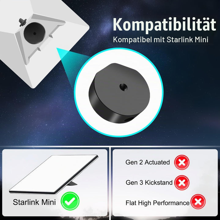 Stativ Halterung, 1/4 Klemme RV Leiter Dach Gestell Kompatibel für Starlink Mini für Original Rohr A