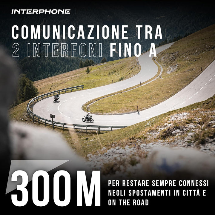 Interphone LINK - Einzelpack - Bluetooth-Kommunikationssystem für Motorräder - Bis zu 2 Reiters, 300