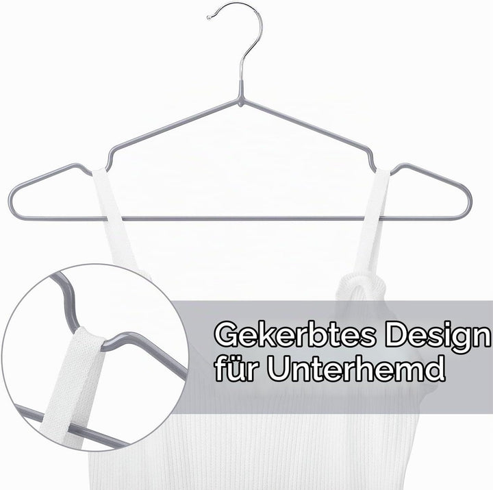 HOUSE DAY Kleiderbügel Metall Grau 40 Stück Kleiderbügel Grau Gummibeschichtet Metall Kleiderbügel R