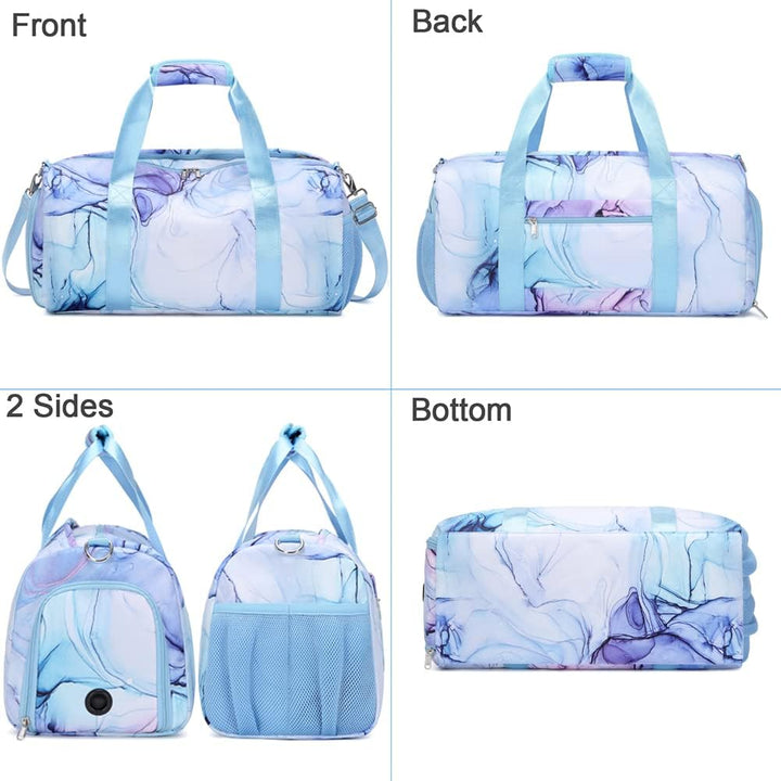 Mädchen Sporttasche - Reisetasche Mit Wasserdichter Tasche und Schuhfach für Gymnastik, Schwimmen, R