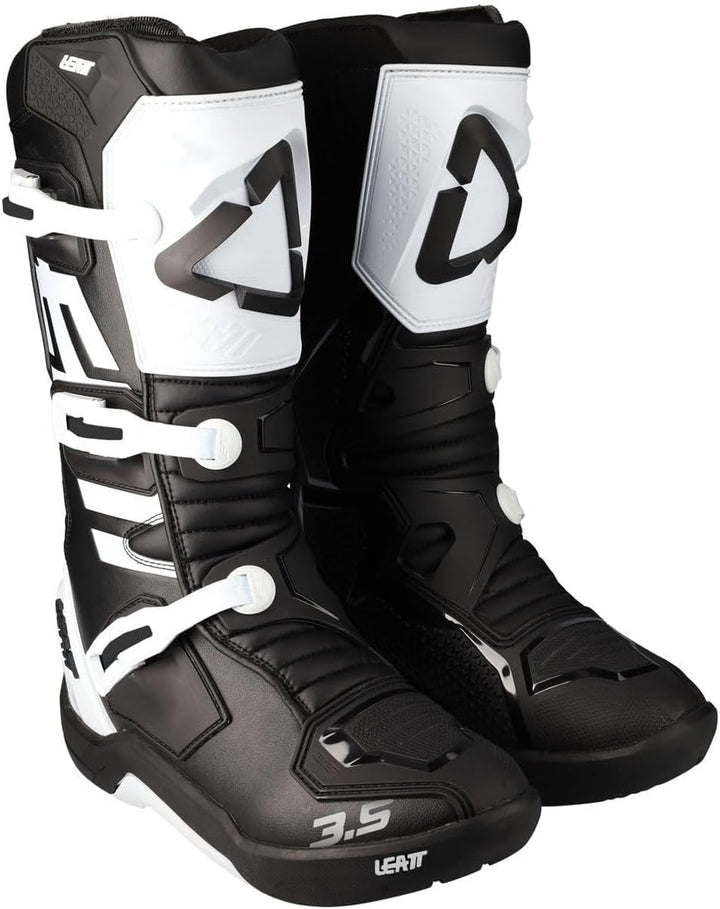 Leatt Unisex Motorradstiefel 35.5 EU Schwarz Weiss, 35.5 EU Schwarz Wei&amp;