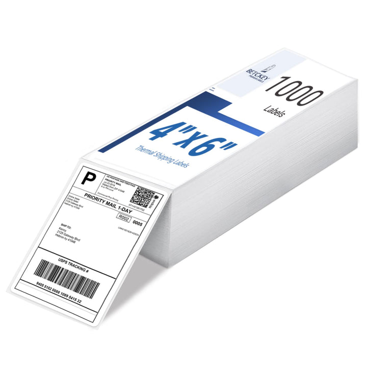 BETCKEY - 102mm x 152mm, Thermo Direktversand Etiketten, Kommerzielles Grade mit Perforation, 4" x 6