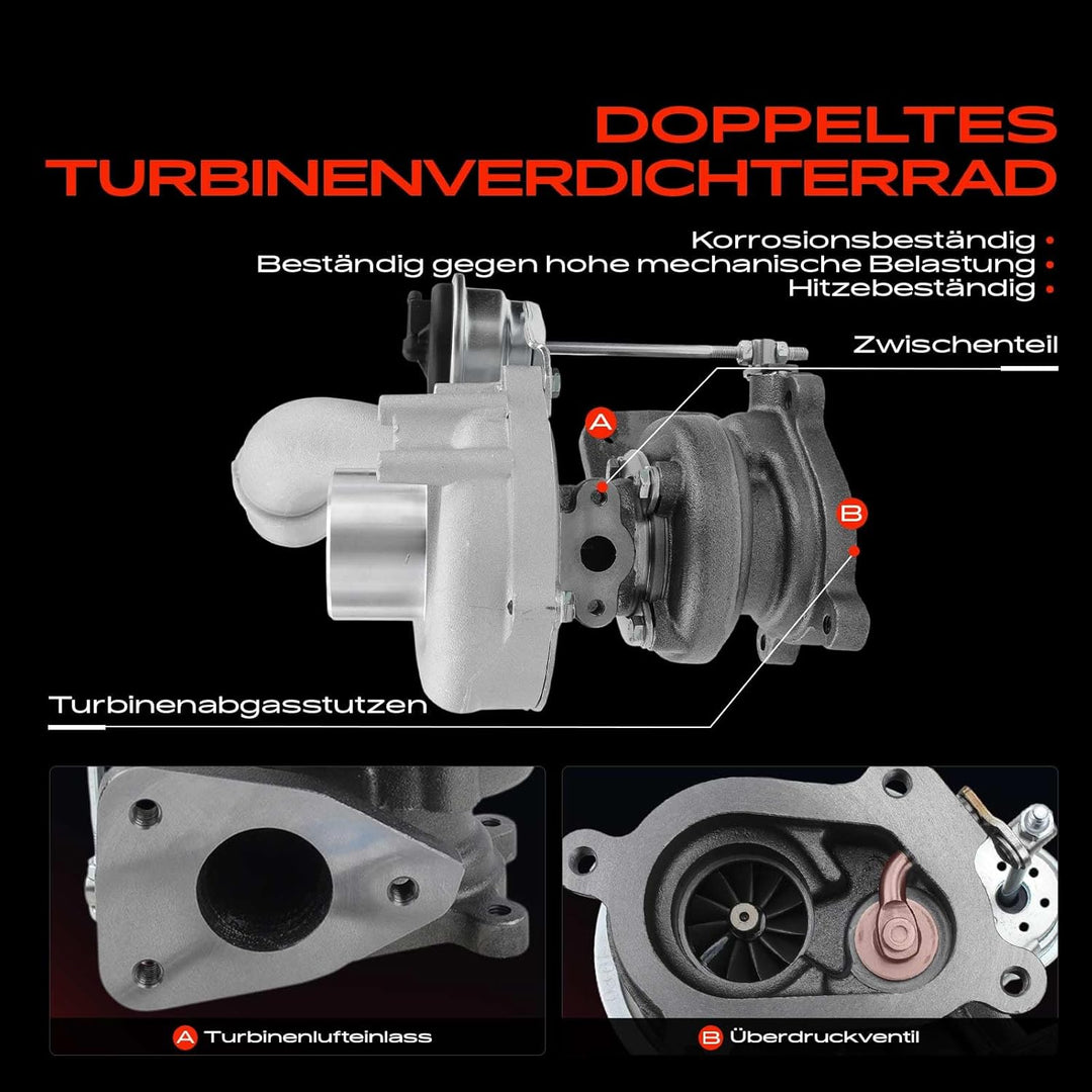 Frankberg Turbolader Kompatibel mit Interstar X70 2002-2010 Movano J9 F9 E9 U9 2001-2010 Movano Kipp