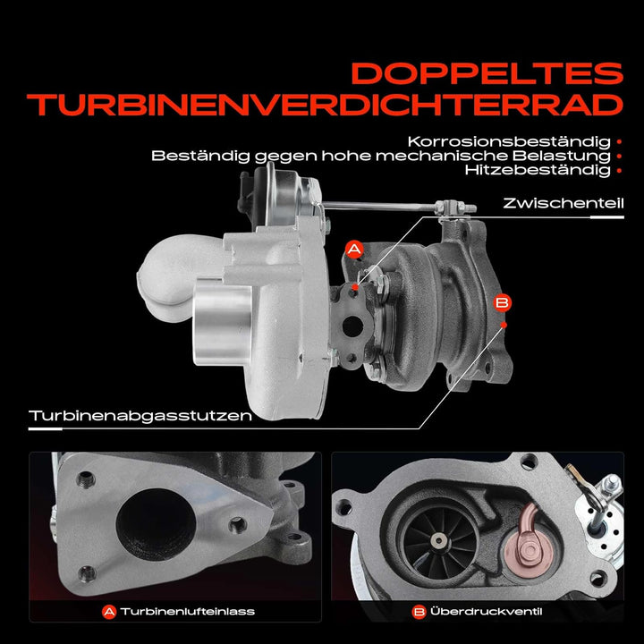 Frankberg Turbolader Kompatibel mit Interstar X70 2002-2010 Movano J9 F9 E9 U9 2001-2010 Movano Kipp