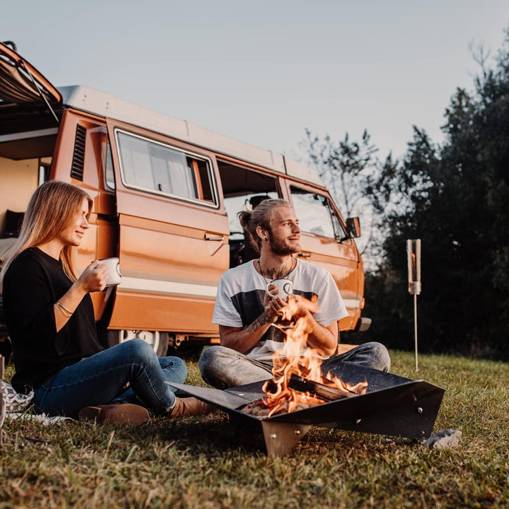 höfats - TRIPLE 90 Feuerschale - Design-Feuerstelle und Grill - für Terrasse und Garten - Corten-Sta