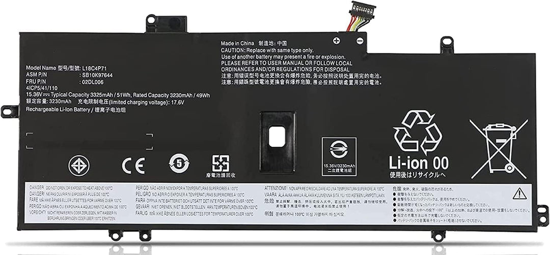PUGASR L18C4P71 02DL006 Laptop Akku Kompatibel mit Lenovo ThinkPad X1 Yoga 4th 5th Gen ThinkPad X1 C