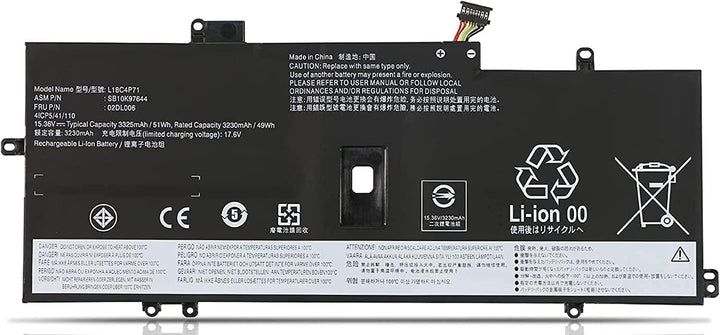 PUGASR L18C4P71 02DL006 Laptop Akku Kompatibel mit Lenovo ThinkPad X1 Yoga 4th 5th Gen ThinkPad X1 C