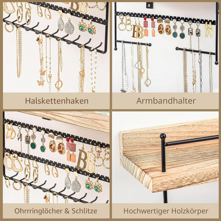 Lolalet 2 Stück hängend Schmuck Organizer Kettenaufhänger Wand Schmuckhalter, Wandmontierte Schmucka
