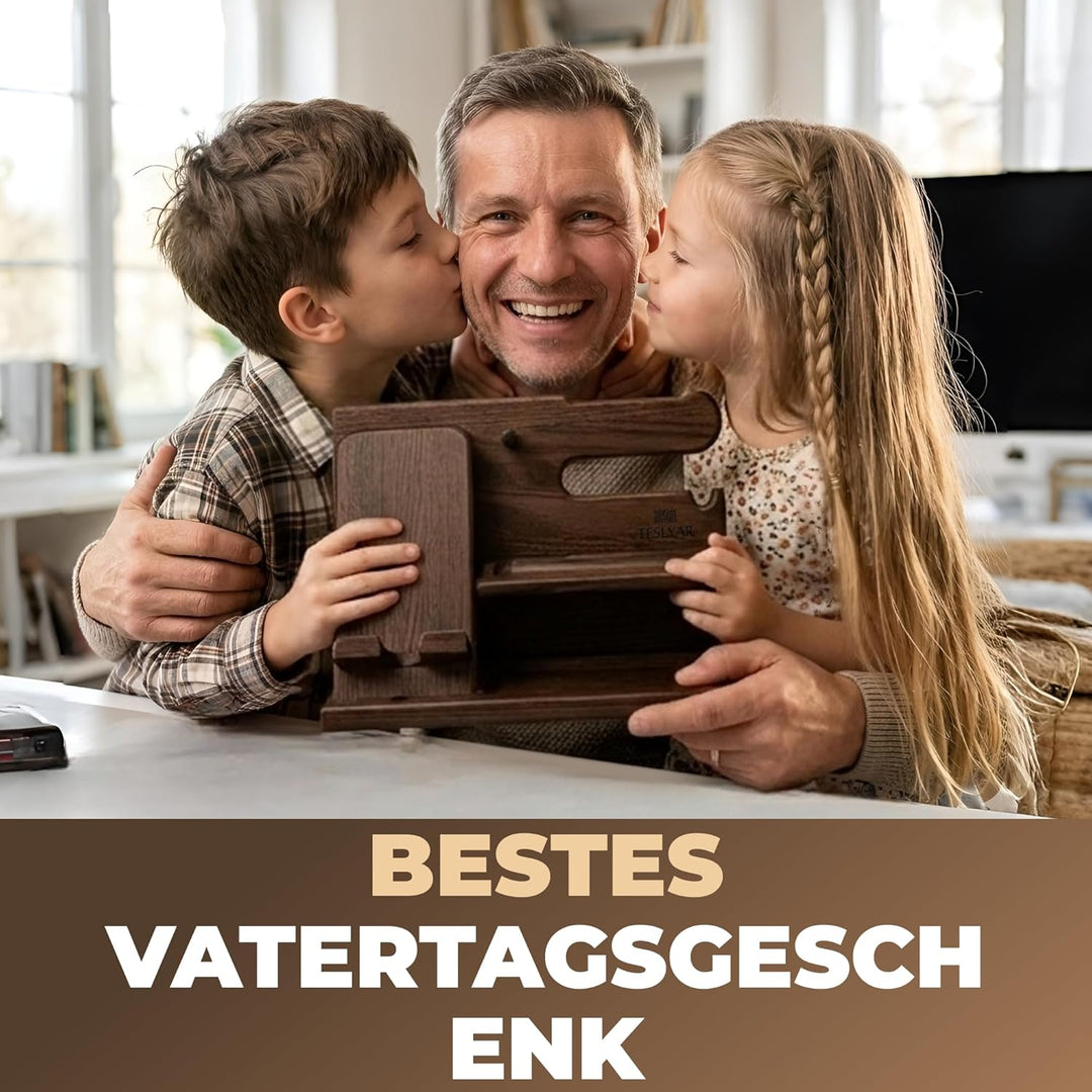 Holz Telefon Dockingstation Asche Baum Geldbörsenständer & Uhren Organizer Herren Weihnachten Gesche
