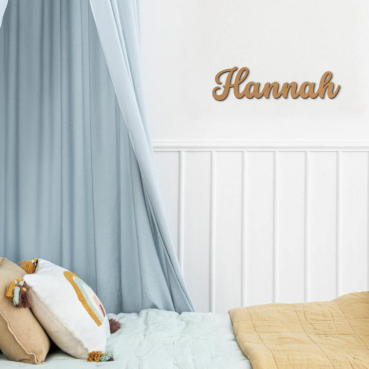 Namofactur Namenslampe Holz Name Hannah Schriftzug I Wandlampe Geschenk Kinder & Erwachsene Wohnzimm
