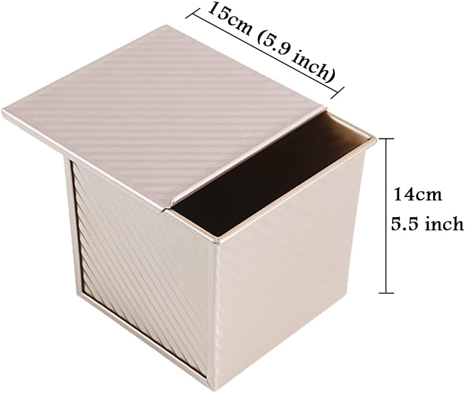 CANDeal Für 450g Teig Toast Brot Backform Gebäck Kuchen Brotbackform Mold Backform mit Deckel(Gold-Q