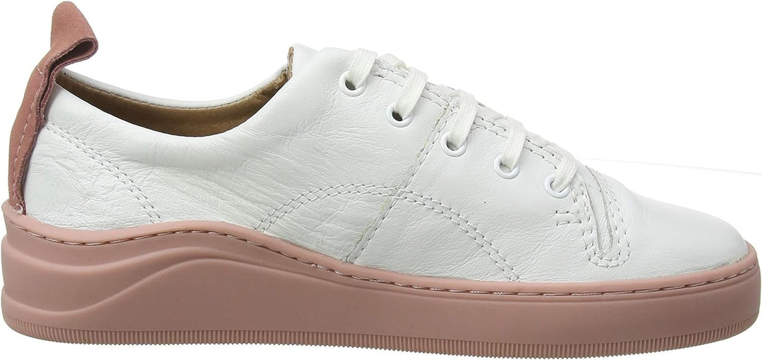 Hudson Mädchen Sierra Leather Sneaker, Weiss Weiss Pink 50, 35 EU