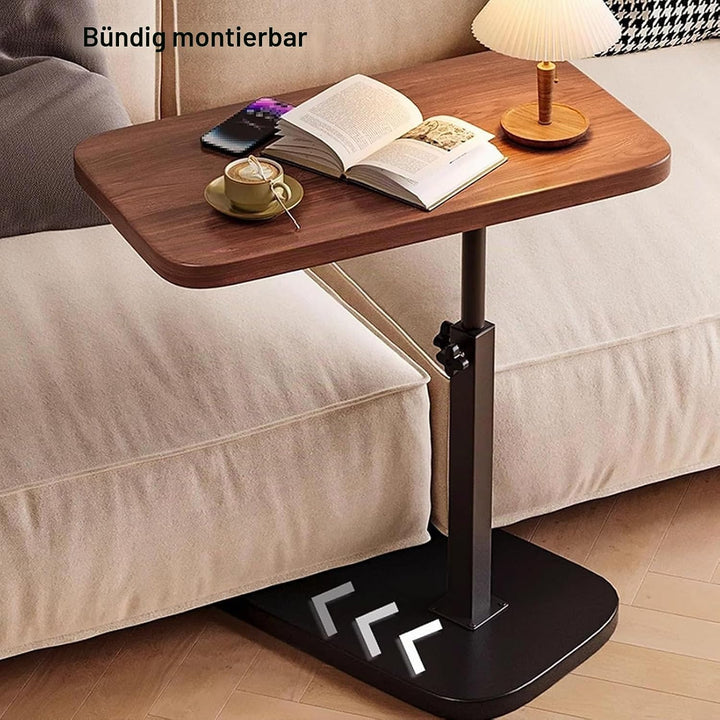 Beistelltisch Holz Klein Couchtisch Sofatisch: C Form Höhenverstellbar Couch Mobiler Kaffeetisch Kle
