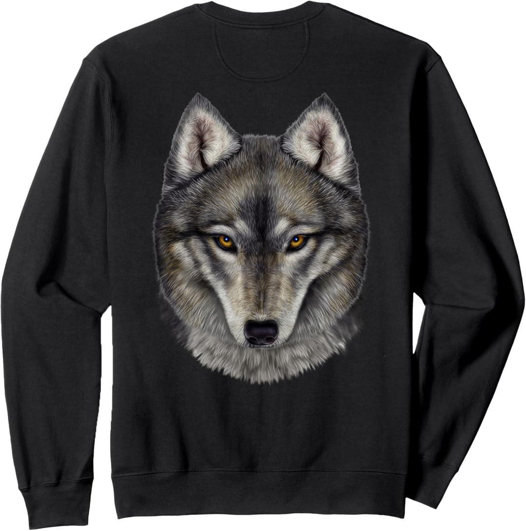 Graues Wolfsgesicht Sweatshirt
