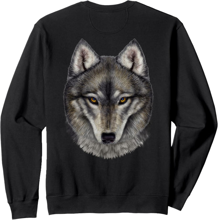 Graues Wolfsgesicht Sweatshirt