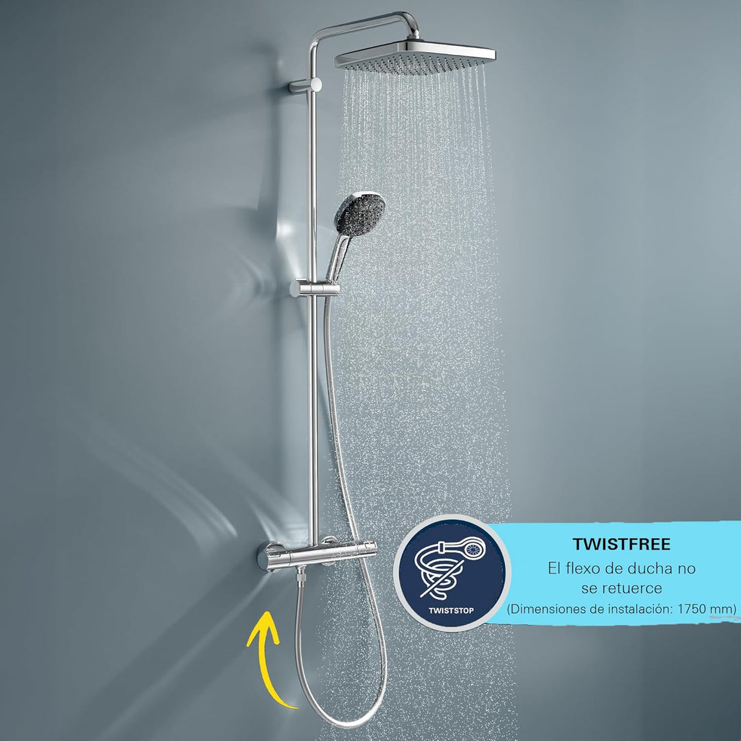 GROHE Vitalioflex - Metallbrauseschlauch (2000 mm, verstärkte Ausführung, knickfest, hitzebeständig)