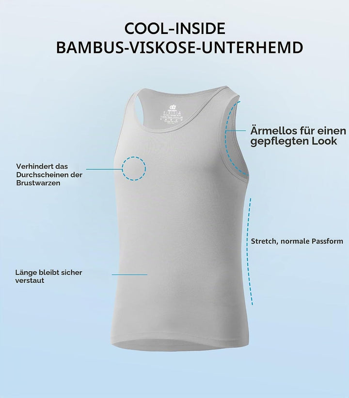 DAVID ARCHY Herren Unterhemden Tshirt Tanktop Business Lässig Bambusfaser Weich Seidig Kurzarm Ärmel