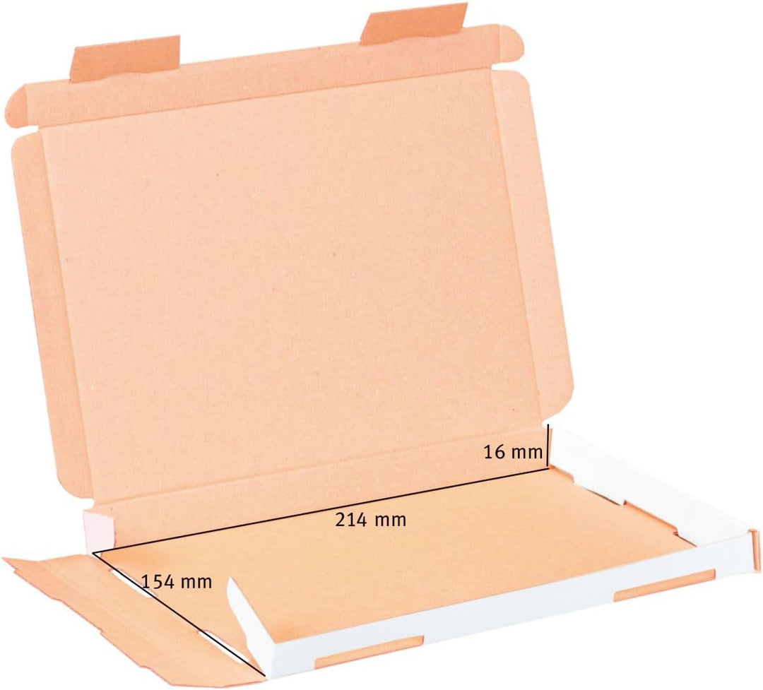 smiley pack 200 Grossbriefkartons 230 x 160 x 20 mm weiss (200 Stück) DIN A5 B5 Grossbrief Versandka