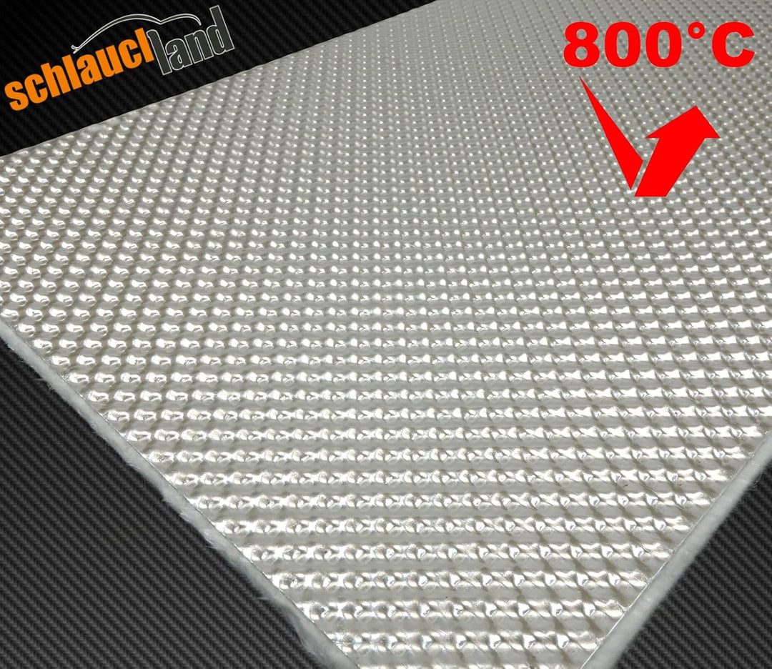 Schlauchland 1m x 1m Alu-Keramik Hitzeschutzmatte Ultra selbstklebend ***Turbo Auspuff Krümmer Isoli