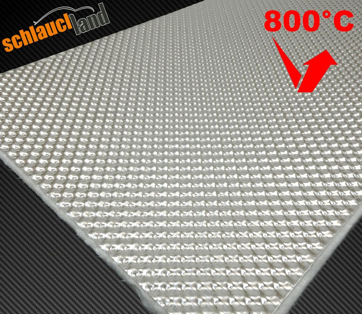 Schlauchland 1m x 1m Alu-Keramik Hitzeschutzmatte Ultra selbstklebend ***Turbo Auspuff Krümmer Isoli
